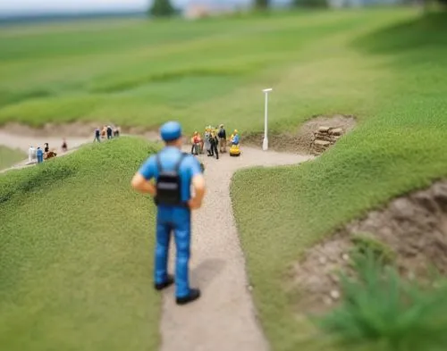 tilt shift,miniland,miniature figures,miniature golf,golf landscape,diorama,feng shui golf course,mini golf course,depth of field,model railway,golf course background,golf lawn,miniature figure,sand trap,groundskeeping,golf courses,golf hole,archaeological dig,playmobil,turfgrass,Unique,3D,Panoramic