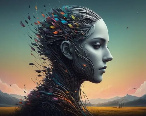 woman thinking,head woman,mind,sci fiction illustration,mind-body,synapse,cybernetics,computational thinking,train of thought,neural network,neural,ruminate,equilibrium,cognitive psychology,psychedelic art,bottlenose,brainy,human head,biomechanical,meridians,Illustration,Realistic Fantasy,Realistic Fantasy 17