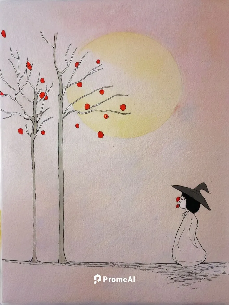 girl with tree,cherry tree,flower and bird illustration,watercolor valentine box,plum blossom,red tree,apple tree,blossoming apple tree,love bird,cherry trees,birds with heart,peach tree,greeting card