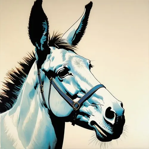 painted horse,shadowfax,cheval,a white horse,unicorn art,portrait animal horse,Illustration,Paper based,Paper Based 12