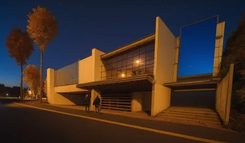 a long white building with stairs leading to it and an awning in front,seidler,hakoah,conservatorium,corbu,bundoora,mildura,wantirna,music conservatory,cinematheque,molonglo,neutra,docomomo,tokoroa,uc