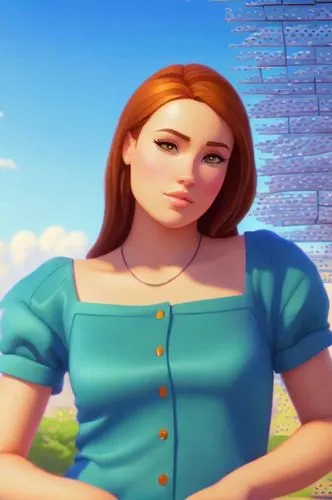 a cartoon woman standing in front of a building,malon,sylvania,pam,lois,meg,scummvm,Common,Common,Cartoon