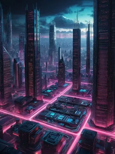 cybercity,cybertown,futuristic landscape,metropolis,cyberpunk,cyberport,coruscant,cyberia,cityscape,microdistrict,futuristic,cyberscene,dystopian,cyberview,cyberworld,areopolis,fantasy city,megalopolis,synth,sulaco,Illustration,Retro,Retro 04