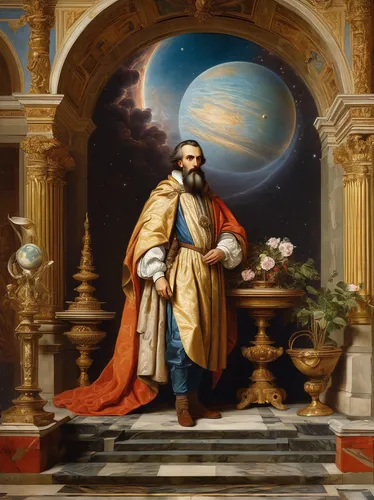 astronomer,cassini,the death of socrates,la nascita di venere,saint mark,geocentric,saint peter,astronomers,euclid,astronomy,archimedes,copernican world system,harmonia macrocosmica,saint paul,king david,hieromonk,benediction of god the father,jupiter,astronomical,saint nicolas,Art,Classical Oil Painting,Classical Oil Painting 42