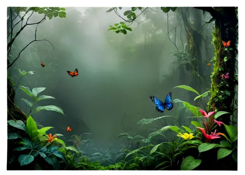 cartoon video game background,blue butterflies,morphos,children's background,blue butterfly background,butterfly background,fairy forest,rainforests,rain forest,fairy world,nature background,tropical forest,butterfly isolated,underwater background,forest background,playfish,fairyland,forest fish,fantasy picture,rainforest,Illustration,Paper based,Paper Based 06