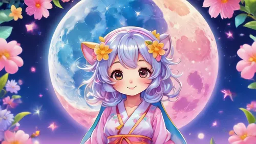 moon and star background,acerola,fairy galaxy,mid-autumn festival,zodiac sign libra,lilac blossom,lunar,moon cake,luna,japanese sakura background,stars and moon,precious lilac,flowers celestial,constellation lyre,celestial body,hanging moon,moonflower,fairy lanterns,plum blossom,sakura blossom,Illustration,Japanese style,Japanese Style 02