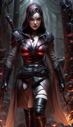 female warrior,scarlet witch,red riding hood,huntress,yavana,fiora,abaddon,auditore,liora,bloodrayne,darth talon,evil woman,vayne,liliana,katarina,eberron,ventress,inquisitor,hela,karai