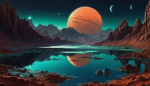 alien planet,alien world,red planet,barsoom,space art,gliese,Conceptual Art,Sci-Fi,Sci-Fi 01