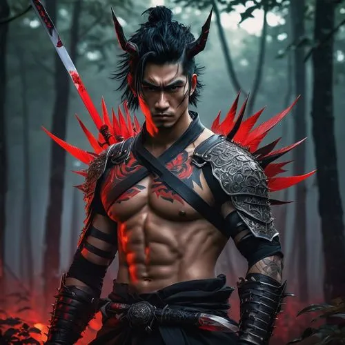 naomasa,kazuya,hiromasa,onimusha,katsuyori,shokan,yukimura,samurai fighter,sanada,kenshi,raizo,kenshiro,basara,senji,zebari,kayn,ryu,samurai,black warrior,bushido,Illustration,Realistic Fantasy,Realistic Fantasy 24