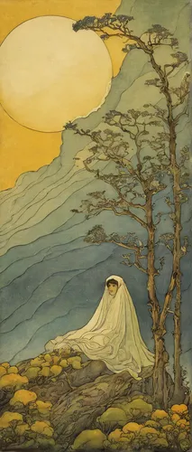 el salvador dali,dune landscape,edward lear,yellow mountains,khokhloma painting,mountain scene,burial mound,idyll,desert landscape,girl on the dune,savanna,admer dune,shifting dune,the spirit of the mountains,indian tent,tent,dune,yellow sky,mountain landscape,vincent van gough,Illustration,Retro,Retro 19