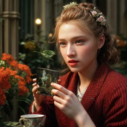 lily-rose melody depp,eglantine,wild strawberries,lilian gish - female,alice in wonderland,tea,lillian gish - female,tilda,flower tea,tea drinking,enchanting,alice,girl in flowers,blooming tea,tea ros