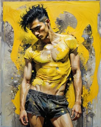 han thom,rugby player,janome chow,yellow skin,kai yang,bruce lee,choi kwang-do,wolverine,luo han guo,xing yi quan,construction worker,tan chen chen,oberlo,italian painter,yellow wall,handball player,yellow mustard,yellow background,lan thom,berger picard