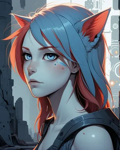 transistor,karou,kitsune,riska,longhena,evie,Art,Artistic Painting,Artistic Painting 48