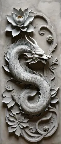 stone carving,metal embossing,wood carving,chinese dragon,dragon design,koi fish,carved wall,chinese art,wall decoration,wall panel,silver octopus,decorative art,koi,japanese garden ornament,koi carp,kombu,dragon li,carvings,serpent,floral ornament,Illustration,Japanese style,Japanese Style 18