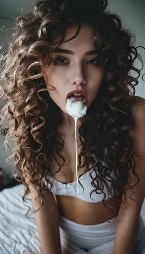 french silk,girl with cereal bowl,whipped cream topping,labios,milk,glass of milk,Photography,Documentary Photography,Documentary Photography 08