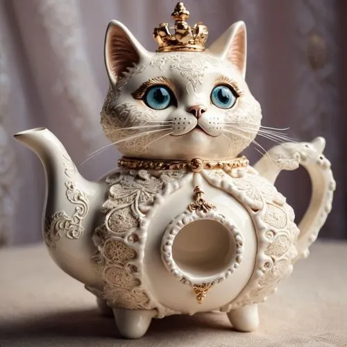 tea party cat,cat drinking tea,porcelaine,asian teapot,teacup,teapot,Photography,General,Cinematic