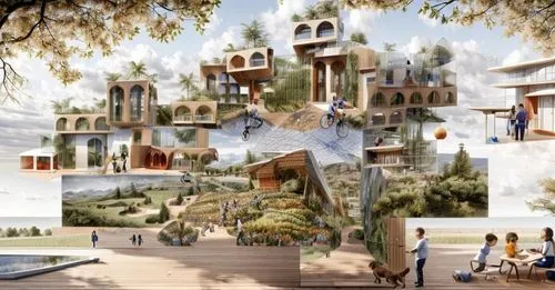 europan,ecotopia,ecovillages,dubailand,cube stilt houses,archigram