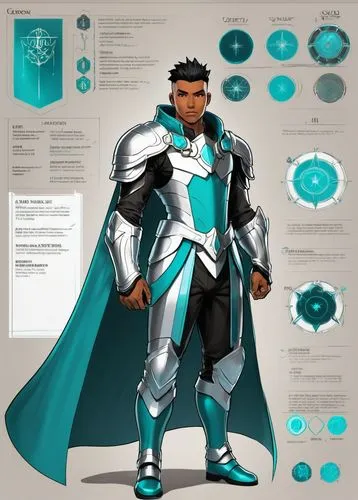 knight armor,teferi,thunderer,rotashield,targetman,vector infographic,Unique,Design,Character Design