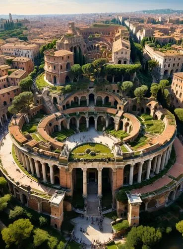 a circular building has many steps to the top and side,trajan's forum,verona,palatino,the forum,rotunno,panagora,Photography,General,Natural