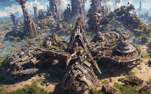 mountain settlement,ancient city,skyscraper town,destroyed city,cellular tower,kadala,hunter's stand,metropolis,power towers,knight village,mushroom island,settlement,citadel,the needle,wasteland,elves flight,fantasy city,the hive,sentinel,artificial island,Game Scene Design,Game Scene Design,Mechanical Fantasy