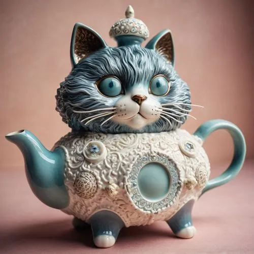 asian teapot,tea party cat,lucky cat,cruet,faience,vintage teapot,Photography,General,Cinematic