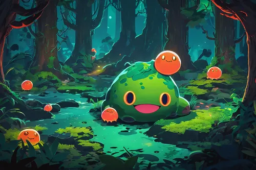frog gathering,fairy forest,haunted forest,fireflies,frog background,forest floor,mushroom landscape,toadstool,toadstools,bulbasaur,kawaii frogs,neon ghosts,pixaba,forest glade,forest,tree grove,forest mushrooms,the forest,cartoon forest,blobs,Unique,Paper Cuts,Paper Cuts 06
