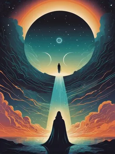 sun and moon,eclipsed,mediumship,ecliptic,sun moon,the pillar of light,Illustration,Vector,Vector 01