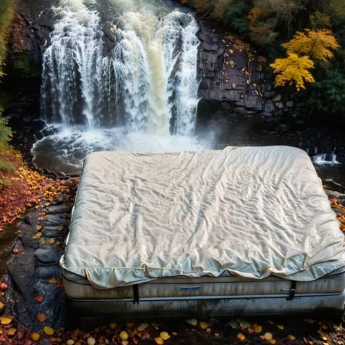 ihram,bridal veil fall,tarp,christo,quilt,cascada,Photography,Documentary Photography,Documentary Photography 02