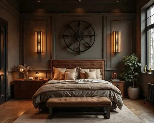  interior design,an elegant bedroom with lots of furniture and decor,headboards,headboard,nightstands,bedroom,chambre,sleeping room,Photography,Documentary Photography,Documentary Photography 01