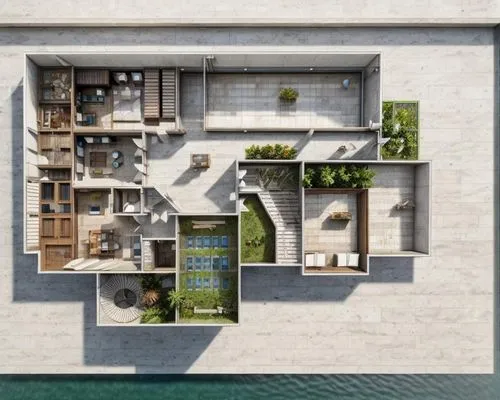 ONLY RENDER,,habitat 67,floorplan home,baladiyat,an apartment,condominia,floorplans,penthouses,floorplan,seasteading,architect plan,house floorplan,shared apartment,condominium,habitaciones,sky apartm