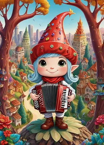 orlyk,storybook character,befana,fairy tale character,duende,arlecchino,Illustration,Abstract Fantasy,Abstract Fantasy 13