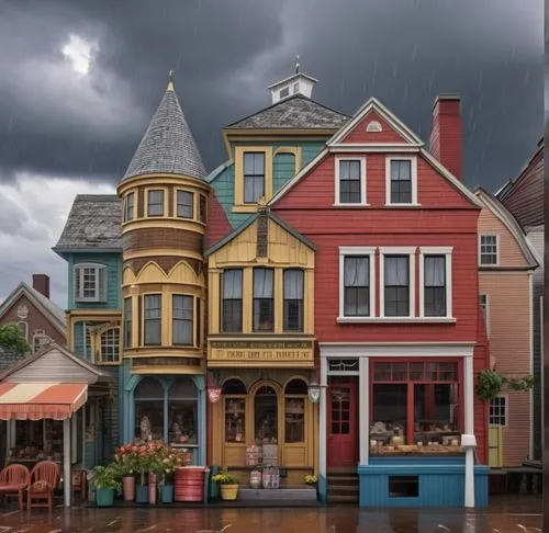 row houses,wooden houses,houses clipart,house insurance,provincetown,row of houses,serial houses,crooked house,townhouses,half-timbered houses,beautiful buildings,maine,houses,old houses,popeye villag