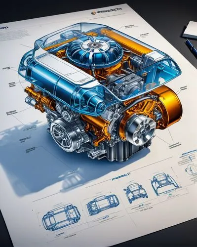 illustration of a car,powertrains,powertrain,internal-combustion engine,car engine,ford gt 2020,transaxle,bmw engine,blueprints,carmaking,race car engine,carburetion,engine,ecoboost,manufacturability,automotive,turbocharging,schematics,3d car model,carburetted,Unique,Design,Blueprint