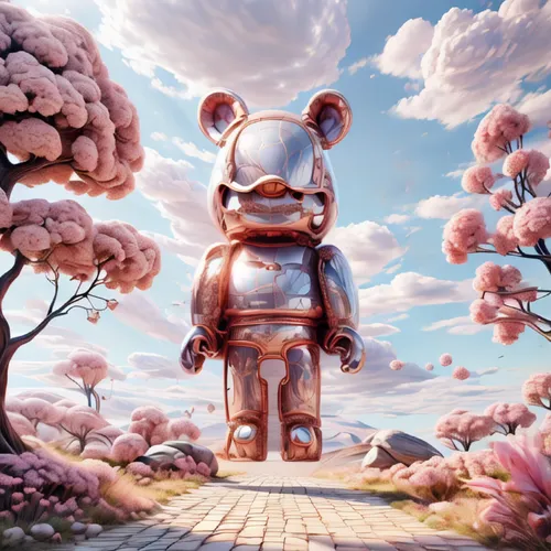 3d teddy,scandia bear,bear guardian,disney baymax,teddy bear waiting,japanese sakura background,teddy-bear,3d fantasy,cute bear,bear,baymax,bear teddy,teddybear,teddy bear,cheery-blossom,free land-ros