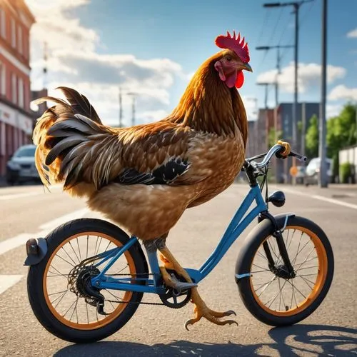 coq,bantam,cockerel,rooster in the basket,free range chicken,hen,pollo,gallo,poussaint,leghorn,vintage rooster,chicken bird,yellow chicken,bicicleta,redcock,polish chicken,megapode,the chicken,fahrrad,bicyclist,Photography,General,Realistic