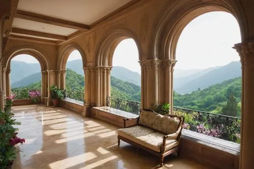 ravello,villa balbianello,villa d'este,amanresorts,loggia,monserrate,veranda,marble palace,neemrana,balcony,montserrat,house in the mountains,house in mountains,breakfast room,verandah,mystras,villa cortine palace,sitting room,front porch,lebanon,Illustration,American Style,American Style 14