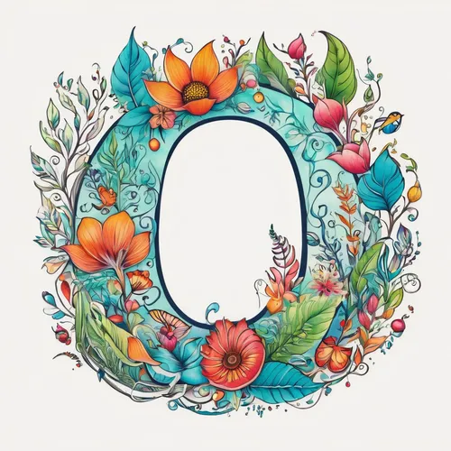 Design a tattoo font inspired by nature and organic shapes.,letter o,q badge,qi,9,quatrefoil,q a,oval frame,o2,qom,mantra om,oval,o 10,osa,o,opera,8,quarter,om,one,circle shape frame,Illustration,Abst