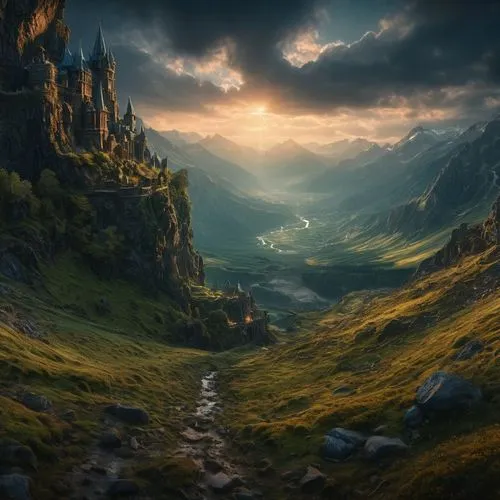 fantasy landscape,fantasy picture,ithilien,nargothrond,gondolin,beleriand,erebor,elves country,rivendell,tolkein,mountain landscape,landscape background,fablehaven,elfland,fantasy art,alpine landscape,lotronex,rohirrim,3d fantasy,alfheim,Photography,General,Fantasy