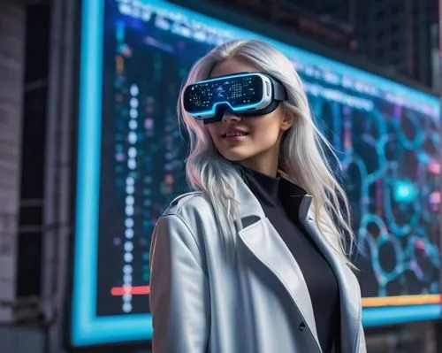 cyber glasses,futurists,valuevision,futuristic,cyberoptics,futurenet,virtual reality headset,cyberpunk,vr headset,vr,techradar,women in technology,sbvr,futuregen,visionics,futurism,neon human resources,cyberview,futurist,virtual identity,Illustration,Realistic Fantasy,Realistic Fantasy 28