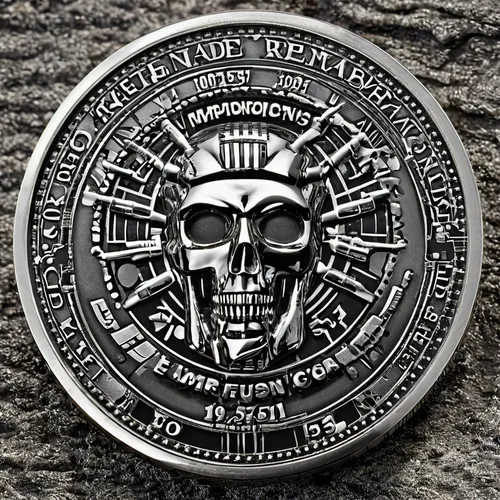 calaverita sugar,day of the dead frame,the aztec calendar,vault,crown seal,belt buckle,emblem,silver coin,manhole cover,memento mori,day of the dead icons,digital currency,calavera,kr badge,sr badge,pioneer badge,steam logo,cryptocoin,br badge,police badge,Conceptual Art,Sci-Fi,Sci-Fi 09