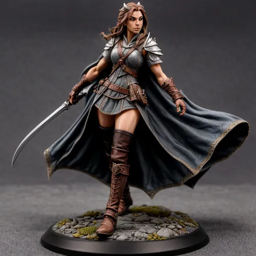 female demon assasin,vax figure,game figure,female warrior,prejmer,sorceress,artemisia,joan of arc,huntress,3d figure,swordswoman,mara,sterntaler,miniature figure,cybele,quarterstaff,figurine,dark elf