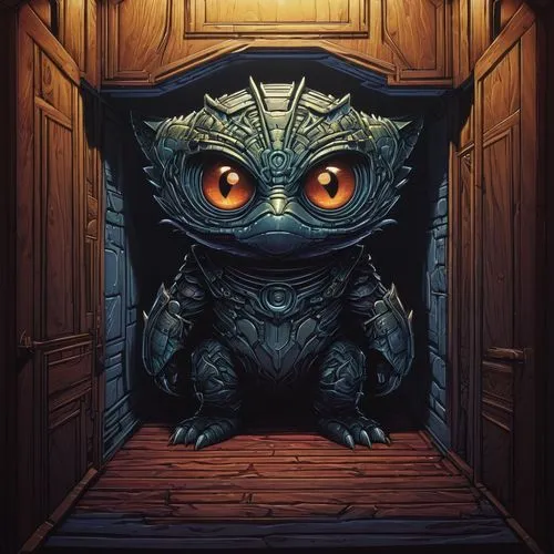 doorkeeper,toothless,barghuti,pygmy,krogan,tsathoggua,mondor,creepy doorway,doorstop,glaurung,kosmo,fafnir,dragonja,kobold,visitor,koblin,hatchling,kaijuka,tuatara,the door,Illustration,Realistic Fantasy,Realistic Fantasy 25