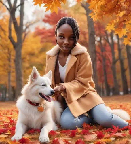 girl with dog,autumn background,autumn photo session,fall animals,dog photography,akitas,Photography,Commercial