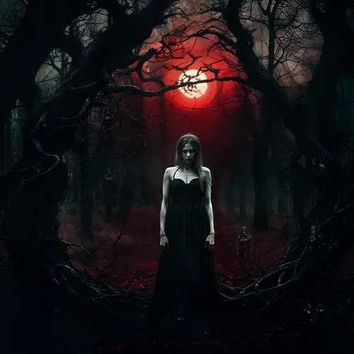 isoline,red riding hood,dark art,darkling,gothic woman,vampire woman,black forest,malefic,gothika,hecate,orona,covens,dark gothic mood,vampire lady,moonsorrow,woolfe,unseelie,little red riding hood,dark park,blackmoor