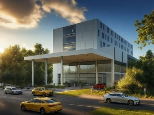 new building,modern building,3d rendering,appartment building,biotechnology research institute,multi storey car park,oria hotel,modern architecture,office building,mclaren automotive,car showroom,new 