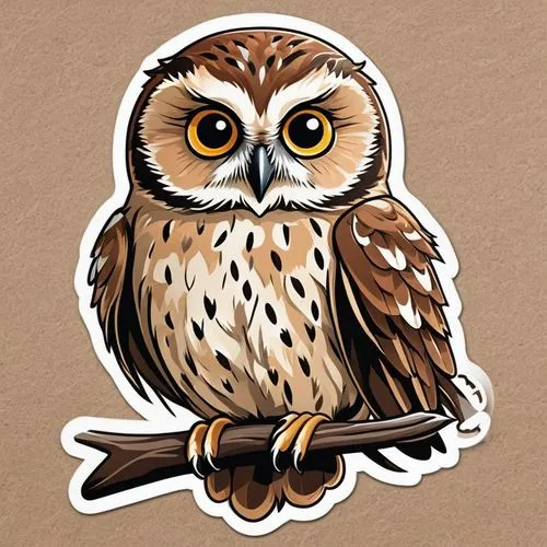 owl drawing,brown owl,hibou,boobook owl,owl background,siberian owl,glaucidium,spotted-brown wood owl,owl art,sparrow owl,owl,clipart sticker,otus,bubo,ninox,saw-whet owl,hoot,hoo,kawaii owl,hootie,Unique,Design,Sticker