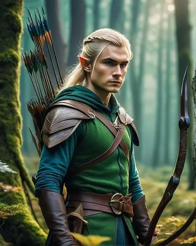 male elf,elves,elven,elf,cullen skink,swath,bow and arrows,longbow,robin hood,elven forest,violet head elf,heroic fantasy,fantasy picture,link,wood elf,archer,blade of grass,aaa,elves flight,nördlinger ries,Conceptual Art,Fantasy,Fantasy 32