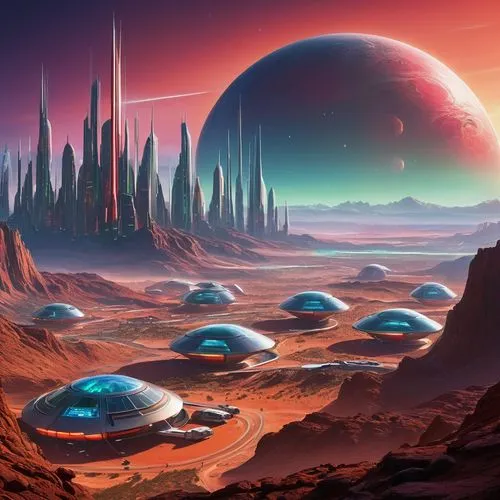 alien planet,futuristic landscape,alien world,barsoom,homeworlds,ringworld,homeworld,exoplanets,extrasolar,gallifrey,exoplanet,gliese,farpoint,cardassia,fantasy landscape,terraformed,terraforming,habitable,deltha,planet alien sky,Illustration,Japanese style,Japanese Style 15