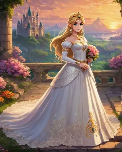 sun bride,zelda,bridal,bridal dress,wedding dress,the bride,bride,rapunzel,rosalina,silver wedding,principessa,princess crown,bride groom,jessamine,blonde in wedding dress,cinderella,ballgown,diana,cecilia,a princess,Unique,Pixel,Pixel 05