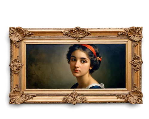 bougereau,copper frame,fayum,portrait of a girl,vintage female portrait,art nouveau frame,vermeer,retro frame,bouguereau,delaroche,pistole,rose frame,antique background,sotheby,decorative frame,gold frame,photo frame,portraitists,manet,girl with a pearl earring,Photography,Black and white photography,Black and White Photography 02